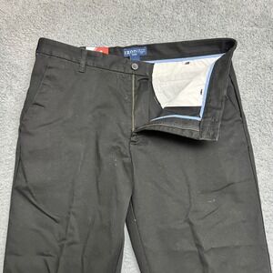 IZOD Chino Pants Mens 38x29 Black Straight Fit Stretch NEW Casual Formal